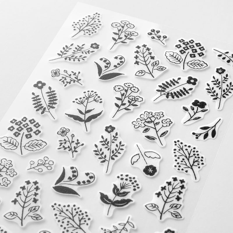 Sticker Set Midori - Monotone Flowers