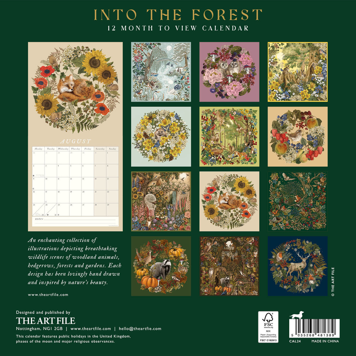 Seinäkalenteri 30x30 2027 Art File - In to the forest