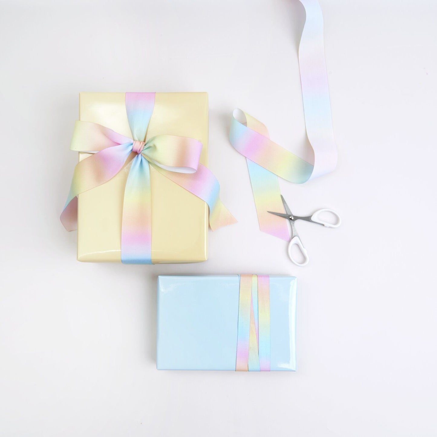 Gift ribbon 38mm Paper Poetry - Pastel rainbow