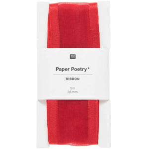 Gift Ribbon Paper Poetry - Organza Red