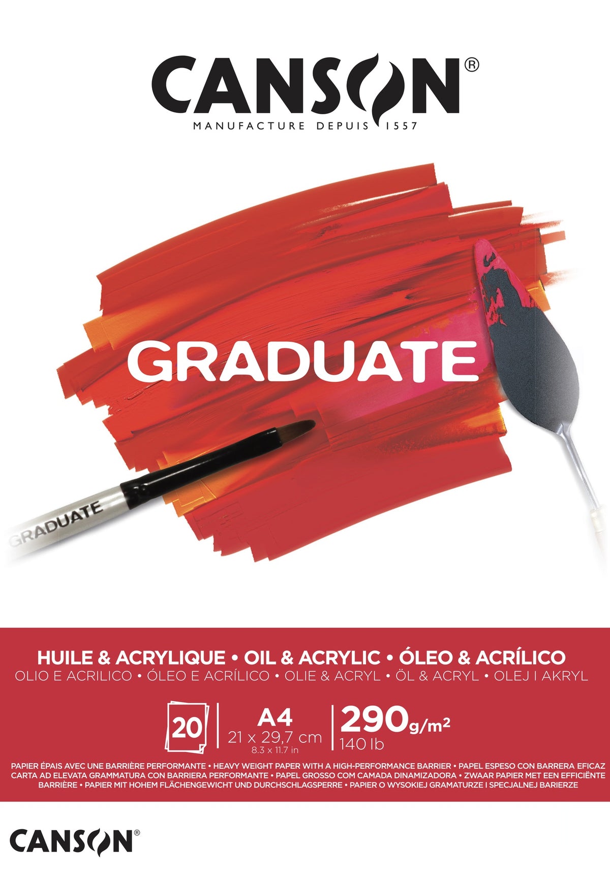 Art pad A4 Canson Graduate - Oil and acrylic paints 290g