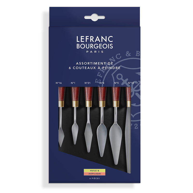 Palette knife set, 6 different LB