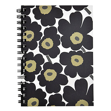 Muistikirja A5 kierre Marimekko - Unikko musta