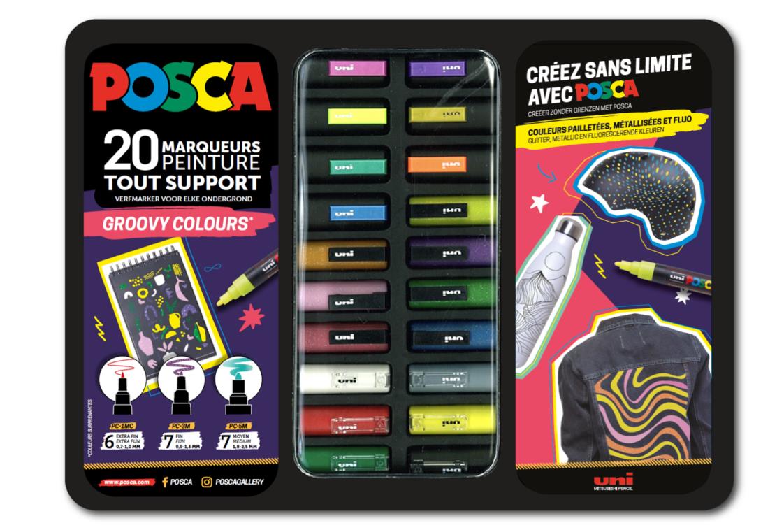 Paint pens 20pcs in a metal tin - Groovy Colors