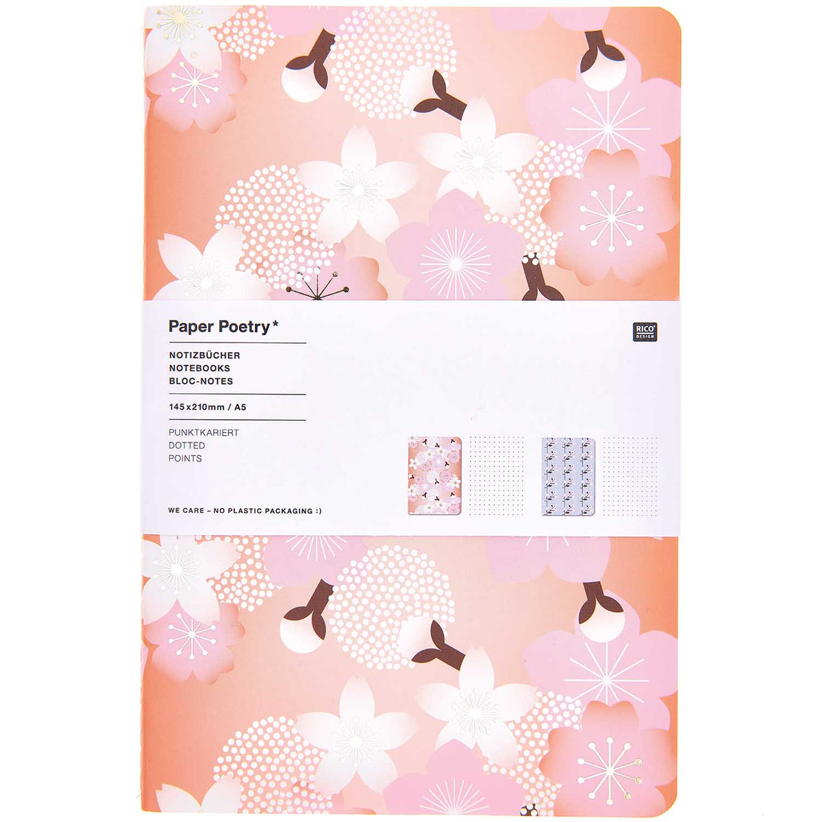 Booklet set 2 pcs Rico Design A5 - Sakura dotted