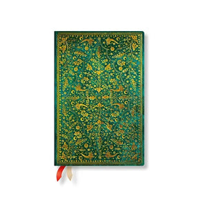 Academic Year Planner Mini 2026-2027 Paperblanks 18-Month - Emerald Flower, Horizontal