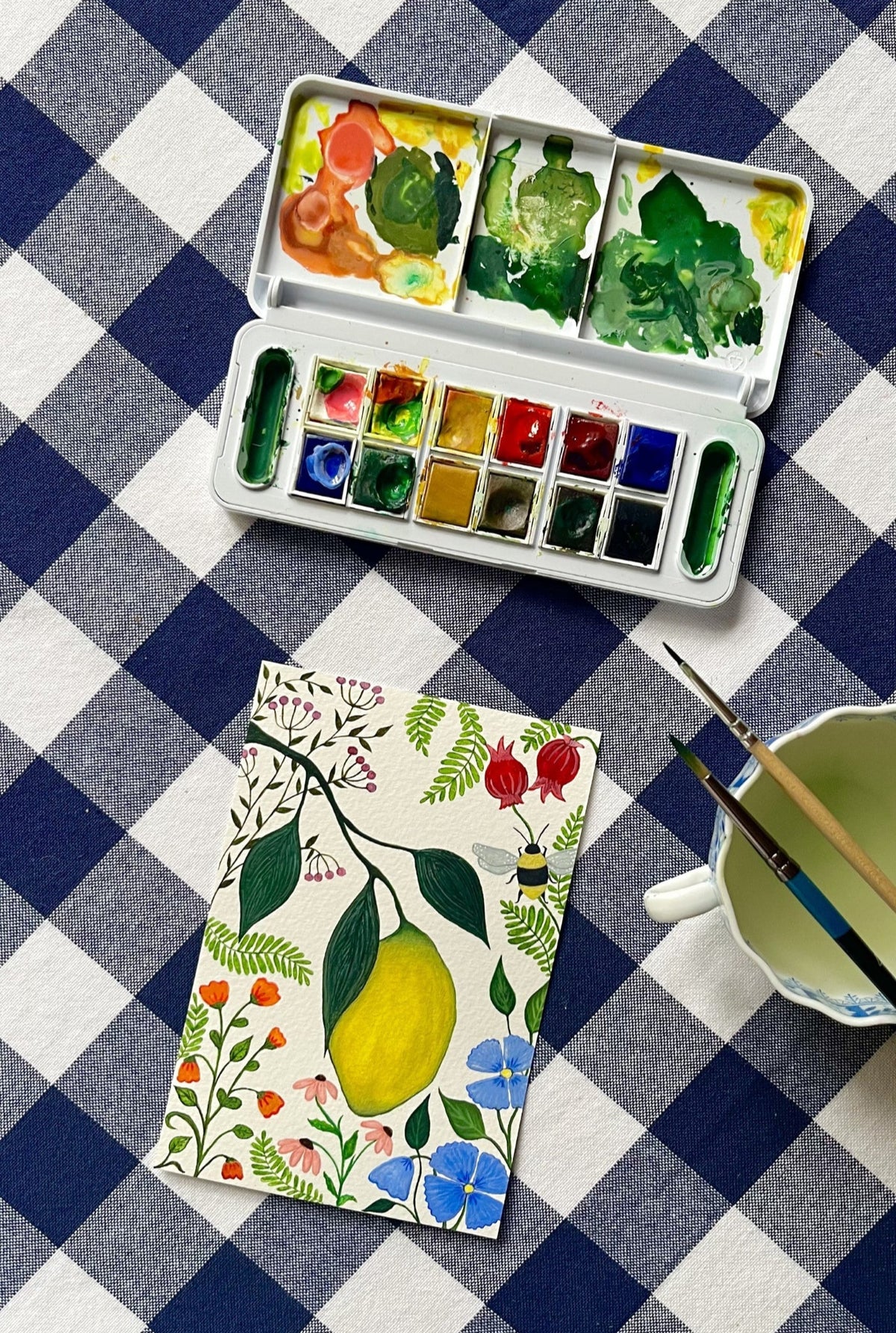 Aquafine Watercolor Set - Travel Set 12 Half Buttons