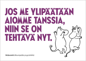 Postcard letterpress Moomin - Dance