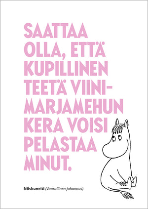 Postcard letterpress Moomin - Grape juice