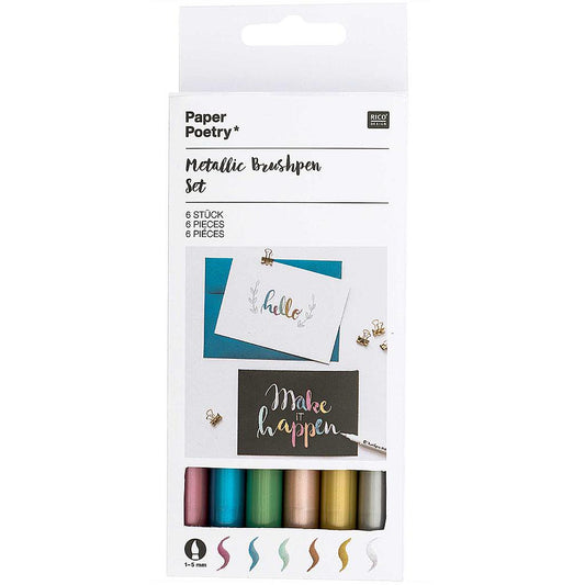 Sivellinkynät Paper Poetry - Metallic 6 Kpl
